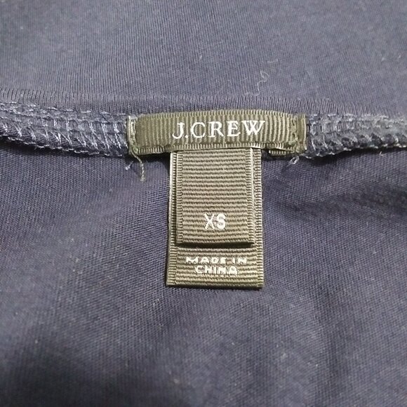 J Crew Black Label Top Navy Blue Daisy Lace Detail Scoop Neck Tee Size X Small - Picture 3 of 8